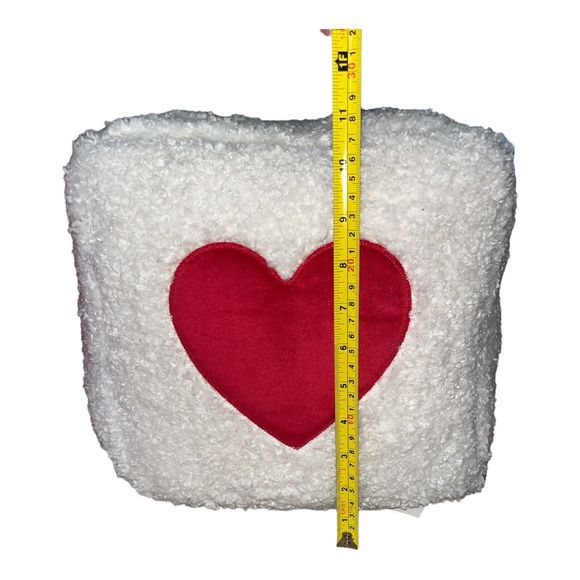 LOVE & AMOR Valentine Cube Pillows Red & White Soft Sherpa Home Decor Rare Find - Picture 6 of 6
